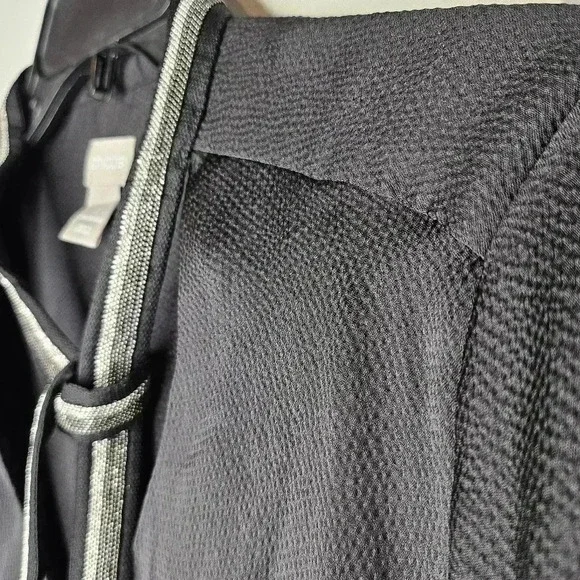 Chico's Damen Black Satin Metallic Bead Tie Front Neck Crinkle Tunic Size 1 (S) - Picture 5 of 14